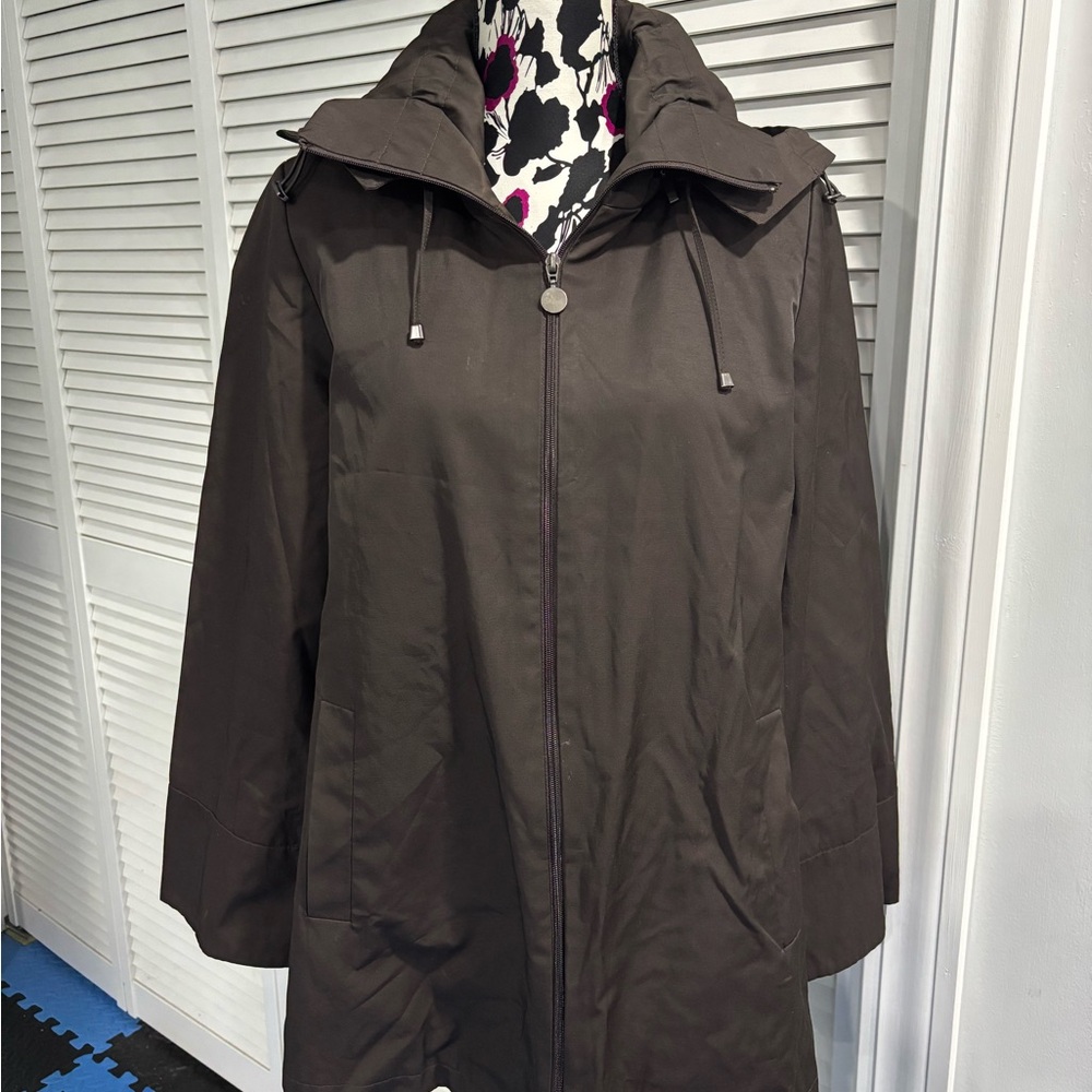 Calvin Klein Collection Dark Brown Hooded Trench Coat